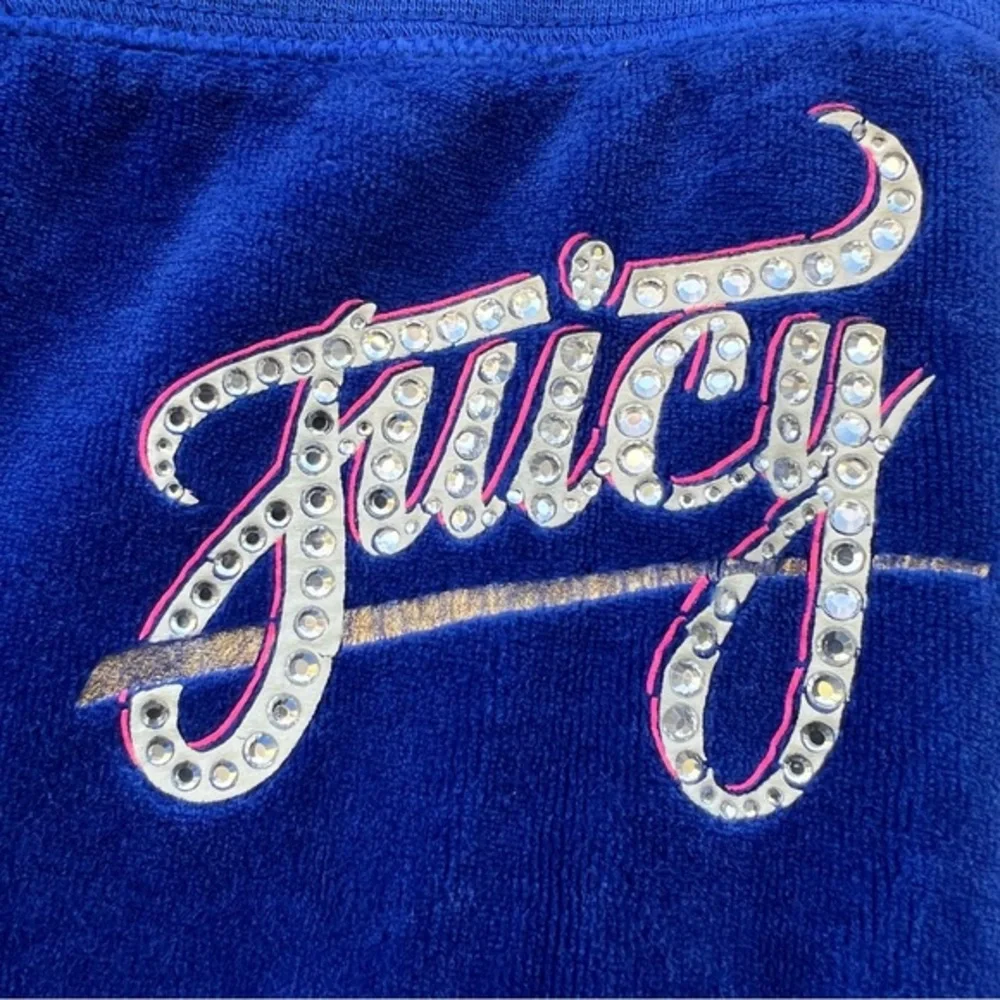 Juicy‎ Couture Jogger Pants Women's Size XS Blue Velour w Back Pockets Cozy Y2K - Picture 5 of 17